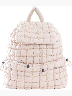 Lightweight Quilted Puffer Backpack for Women Hiker Pack Drawstring Padding